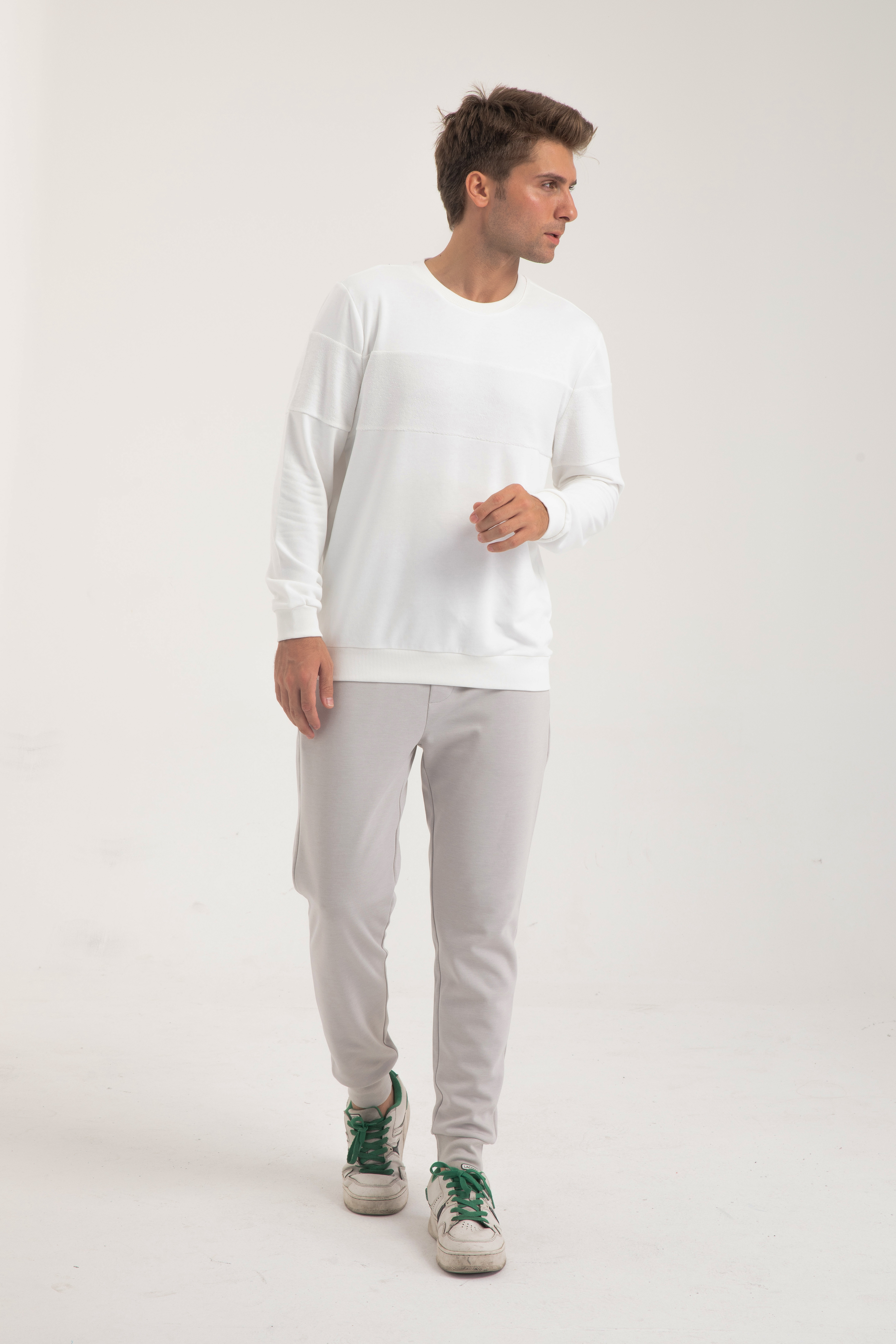 Erkek 3 İplik Şardonsuz Sweatshirt